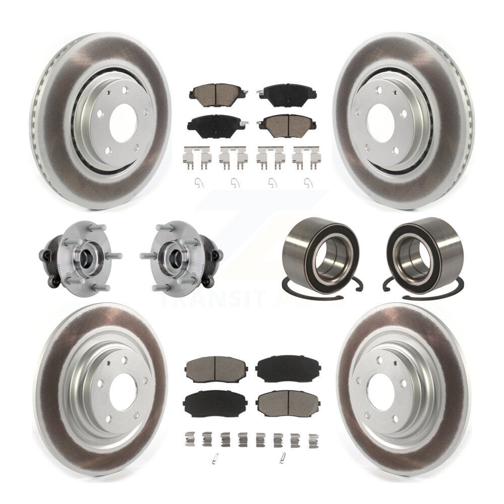 Kit de plaquettes de rotor de frein, roulement de moyeu avant et arrière (10 pièces) pour Mazda CX-9 AW 16-18