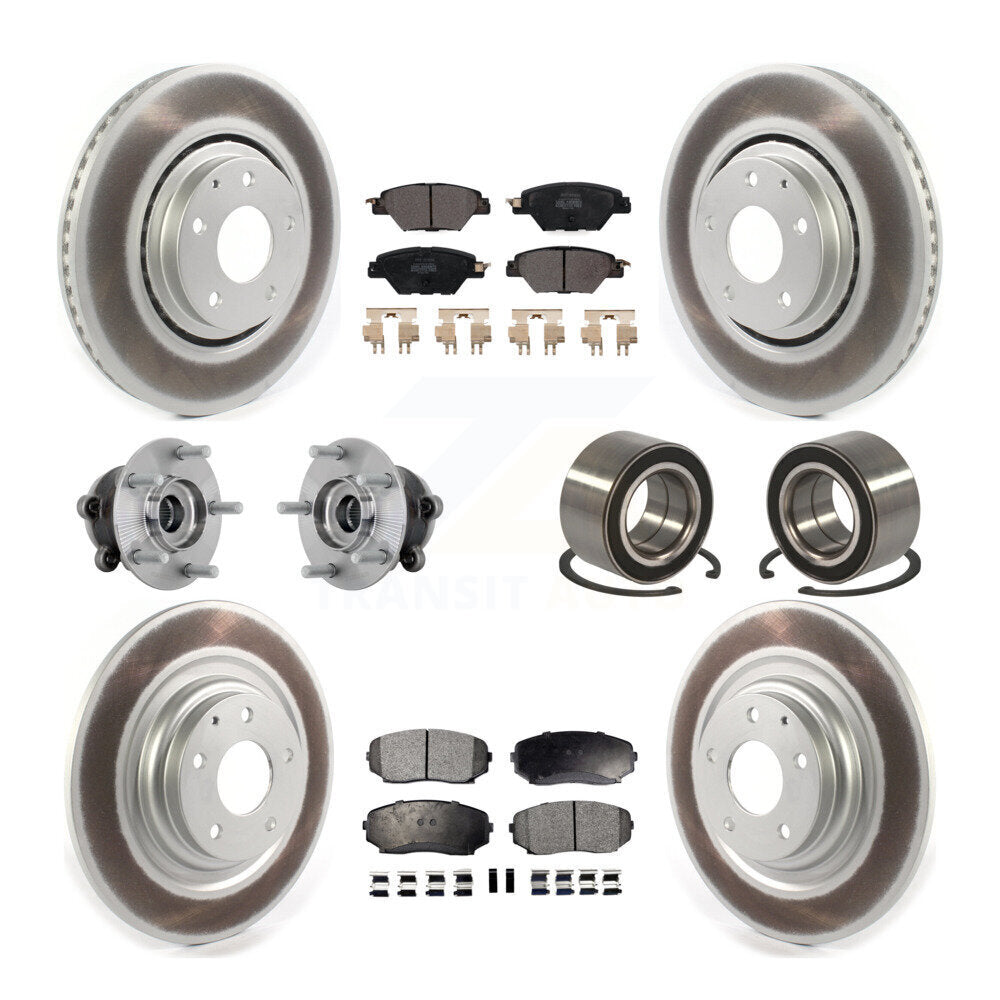 Kit de plaquettes de rotor de frein, roulement de moyeu avant et arrière (10 pièces) pour Mazda CX-9 AW 16-18