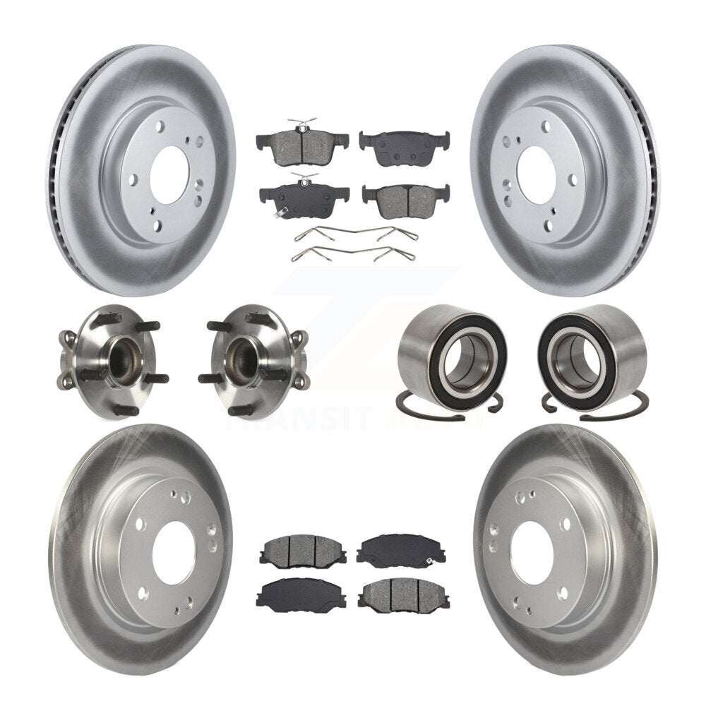 Kit de plaquettes de rotor de frein revêtues de roulement de moyeu avant et arrière (10 pièces) pour Honda Insigh 19-22