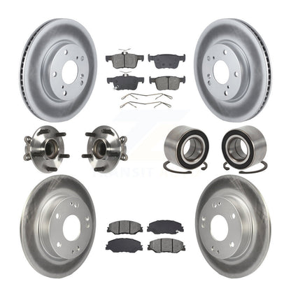 Kit de plaquettes de rotor de frein revêtues de roulement de moyeu avant et arrière (10 pièces) pour Honda Insigh 19-22