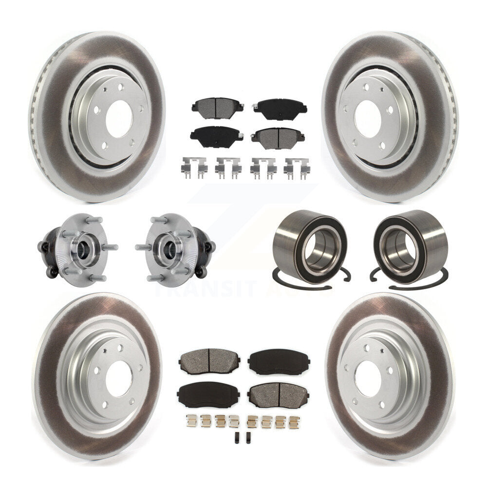 Kit de plaquettes de rotor de frein, roulement de moyeu avant et arrière (10 pièces) pour Mazda CX-9 AW 16-18