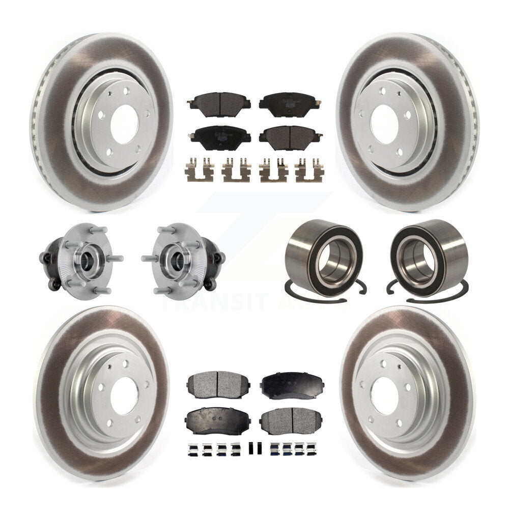 Kit de plaquettes de rotor de frein, roulement de moyeu avant et arrière (10 pièces) pour Mazda CX-9 AW 16-18