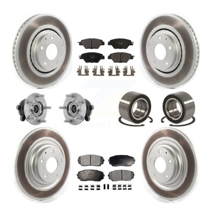 Kit de plaquettes de rotor de frein, roulement de moyeu avant et arrière (10 pièces) pour Mazda CX-9 AW 16-18