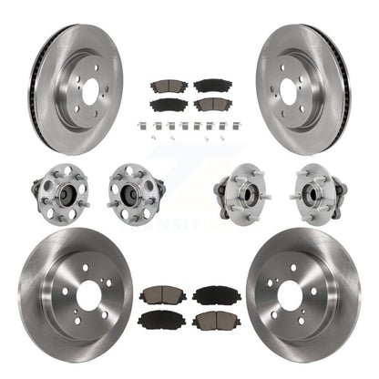 Kit de rotors et plaquettes de frein à disque, roulements de moyeu avant et arrière (10 pièces) pour Toyota C-HR