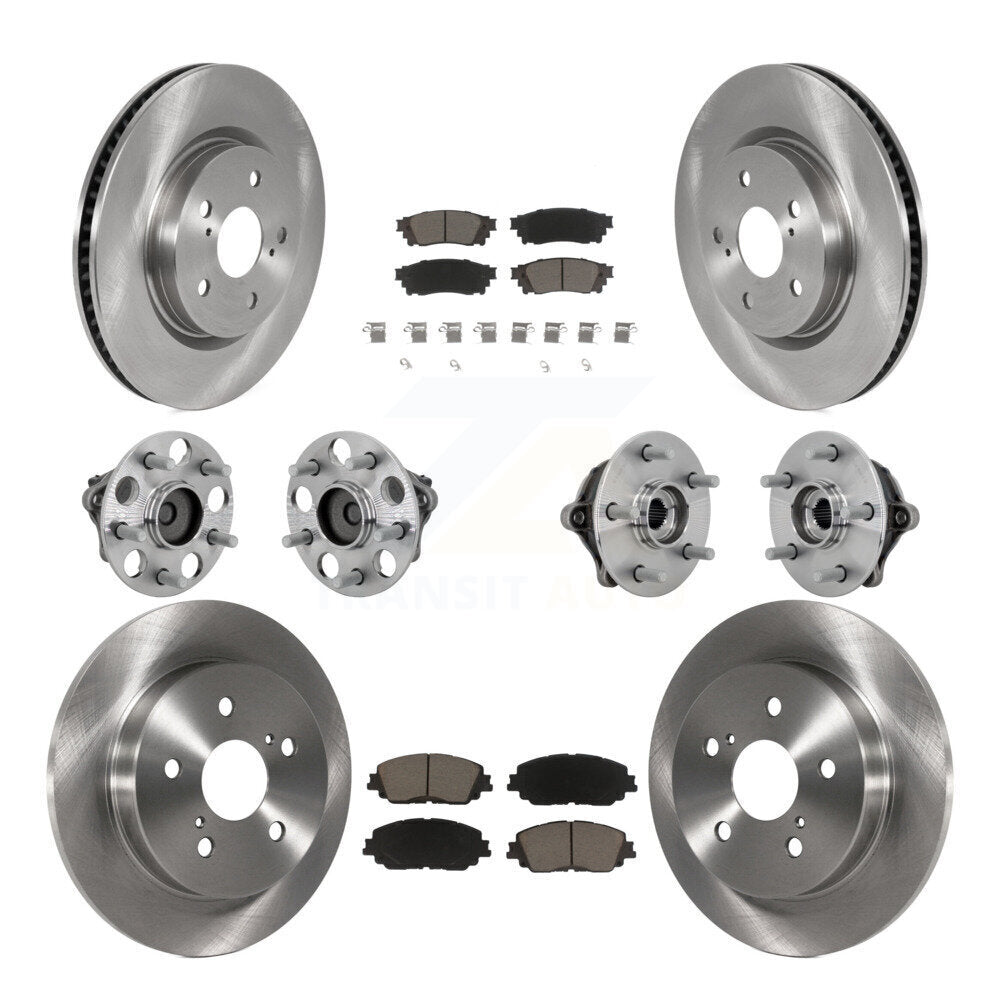 Kit de rotors et plaquettes de frein à disque, roulements de moyeu avant et arrière (10 pièces) pour Toyota RAV4