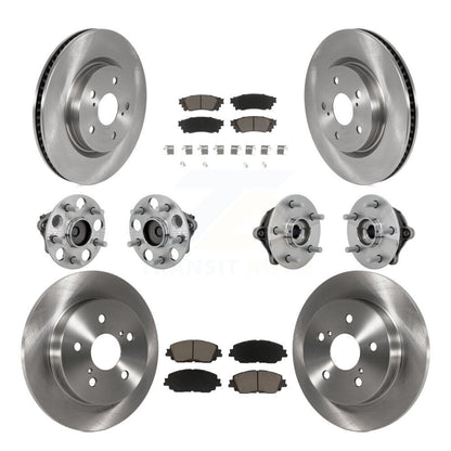 Kit de rotors et plaquettes de frein à disque, roulements de moyeu avant et arrière (10 pièces) pour Toyota RAV4