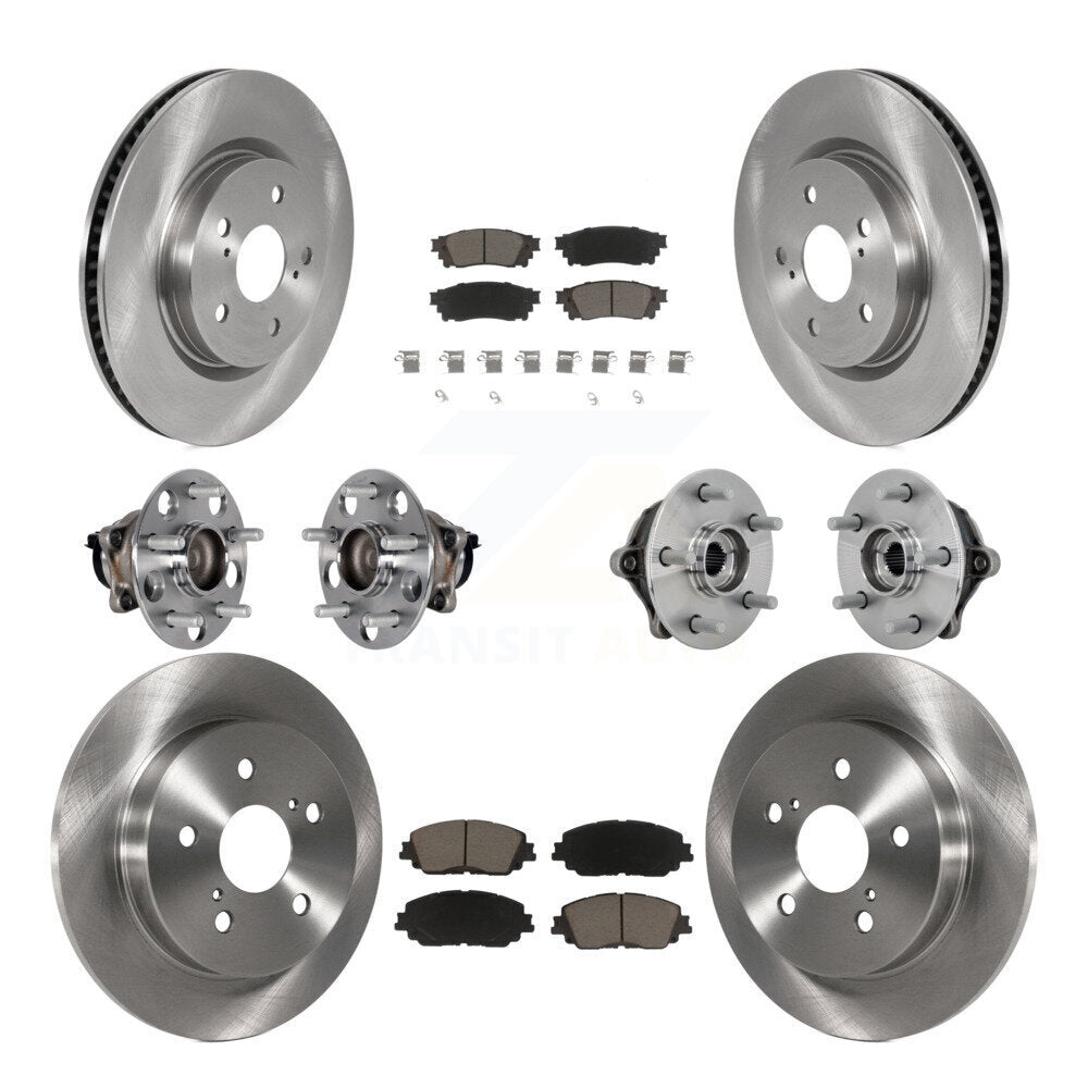 Kit de rotors et plaquettes de frein à disque, roulements de moyeu avant et arrière (10 pièces) pour Toyota RAV4