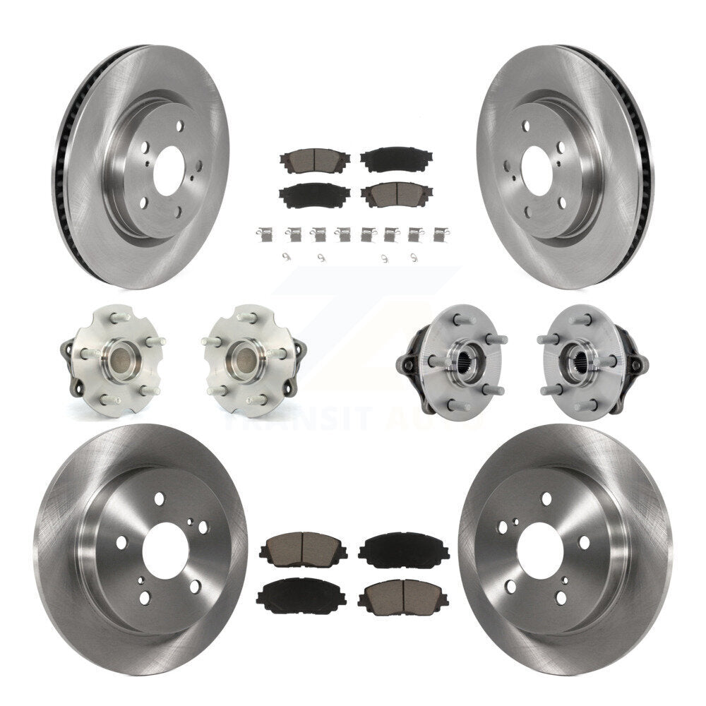 Kit de rotors et plaquettes de frein à disque, roulements de moyeu avant et arrière (10 pièces) pour Toyota RAV4