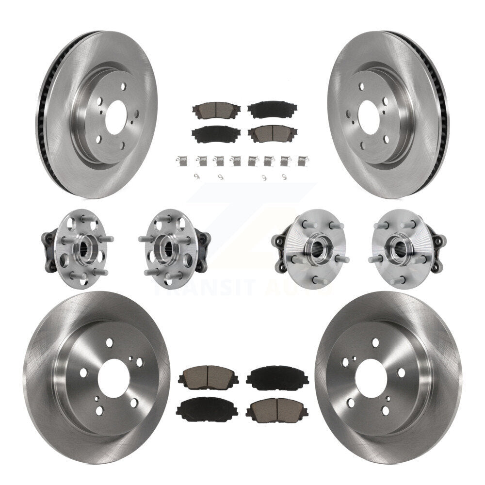 Kit de rotors et plaquettes de frein à disque, roulements de moyeu avant et arrière (10 pièces) pour Toyota RAV4