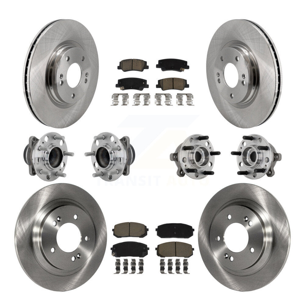 Kit de plaquettes de Rotor de frein à disque, roulement de moyeu avant et arrière (10 pièces) pour Hyundai Sonata Kia K