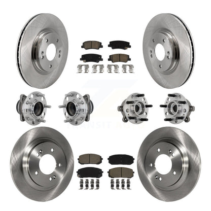 Kit de plaquettes de Rotor de frein à disque, roulement de moyeu avant et arrière (10 pièces) pour Hyundai Sonata Kia K