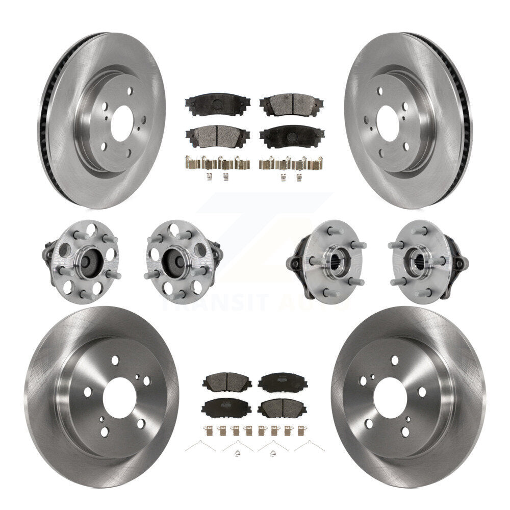 Kit de rotors et plaquettes de frein à disque, roulements de moyeu avant et arrière (10 pièces) pour Toyota RAV4