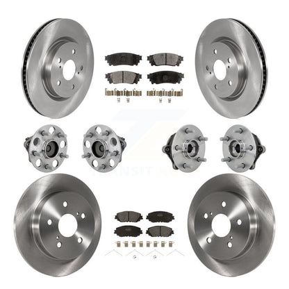 Kit de rotors et plaquettes de frein à disque, roulements de moyeu avant et arrière (10 pièces) pour Toyota RAV4