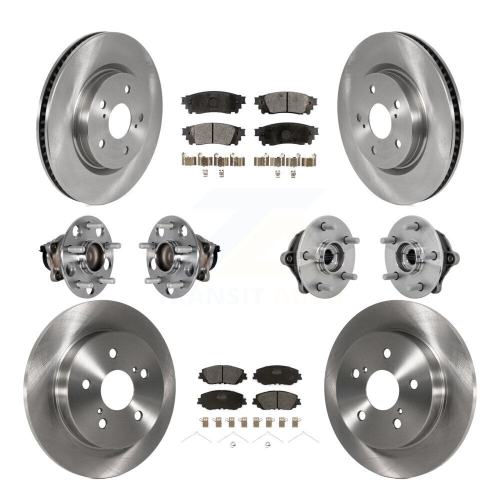 Kit de rotors et plaquettes de frein à disque, roulements de moyeu avant et arrière (10 pièces) pour Toyota RAV4