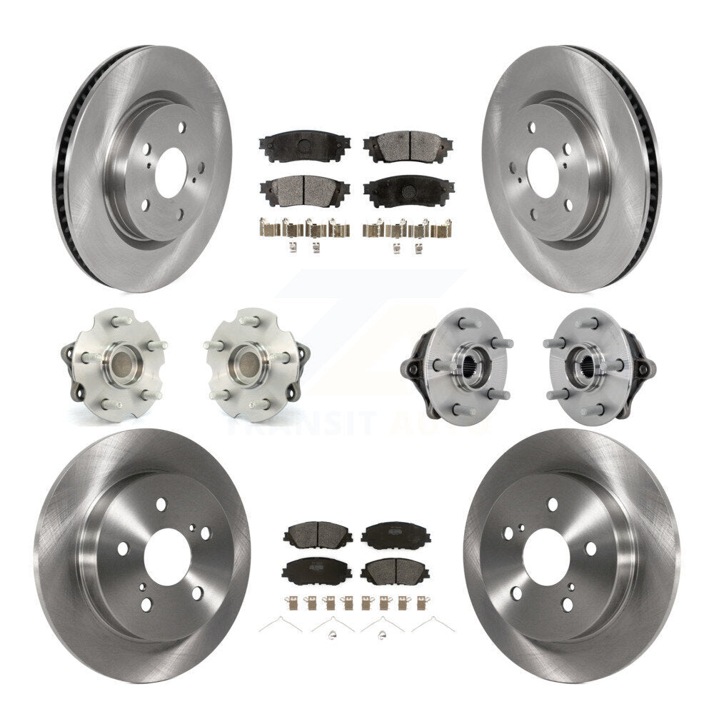 Kit de rotors et plaquettes de frein à disque, roulements de moyeu avant et arrière (10 pièces) pour Toyota RAV4