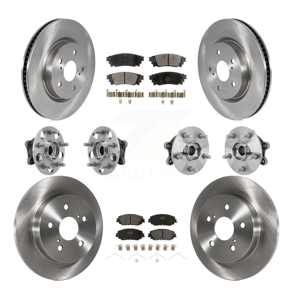 Kit de rotors et plaquettes de frein à disque, roulements de moyeu avant et arrière (10 pièces) pour Toyota RAV4