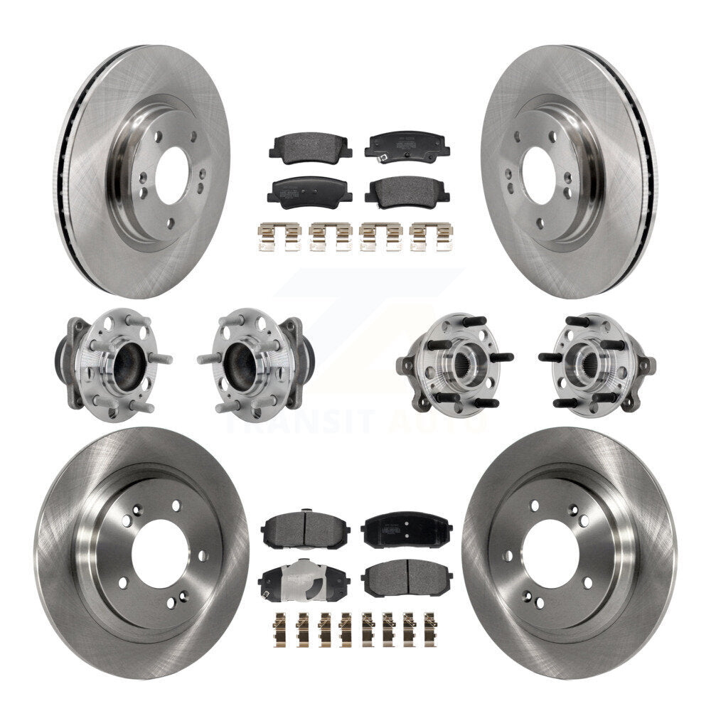 Kit de plaquettes de Rotor de frein à disque, roulement de moyeu avant et arrière (10 pièces) pour Hyundai Sonata Kia K