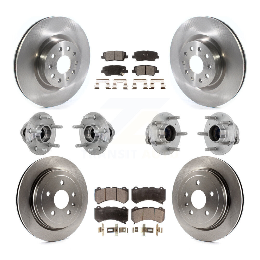 Kit de rotors et plaquettes de frein à disque, roulements de moyeu avant et arrière (10 pièces) pour Cadillac CTS