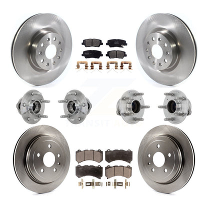 Kit de rotors et plaquettes de frein à disque, roulements de moyeu avant et arrière (10 pièces) pour Cadillac CTS