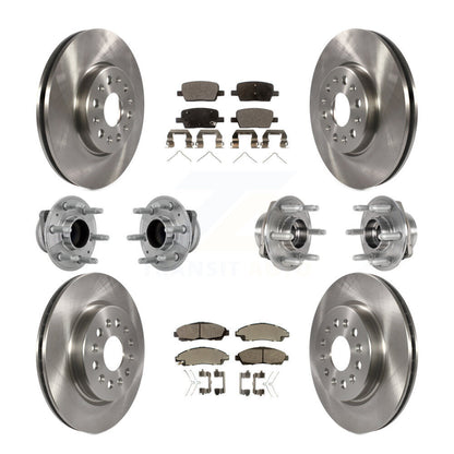 Kit de plaquettes de Rotor de frein, roulement de moyeu avant et arrière (10 pièces) pour Chevrolet Traverse GMC FW