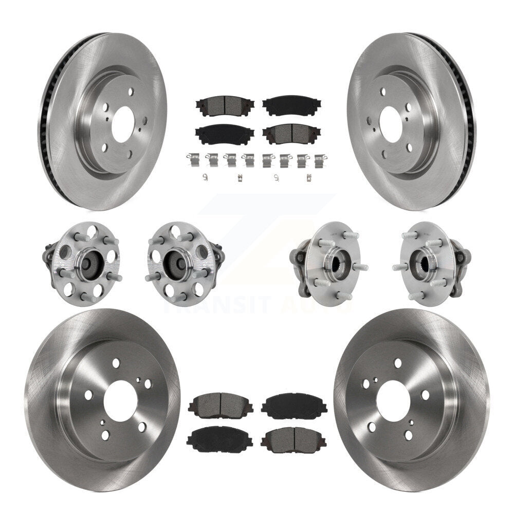 Kit de rotors et plaquettes de frein à disque, roulements de moyeu avant et arrière (10 pièces) pour Toyota C-HR