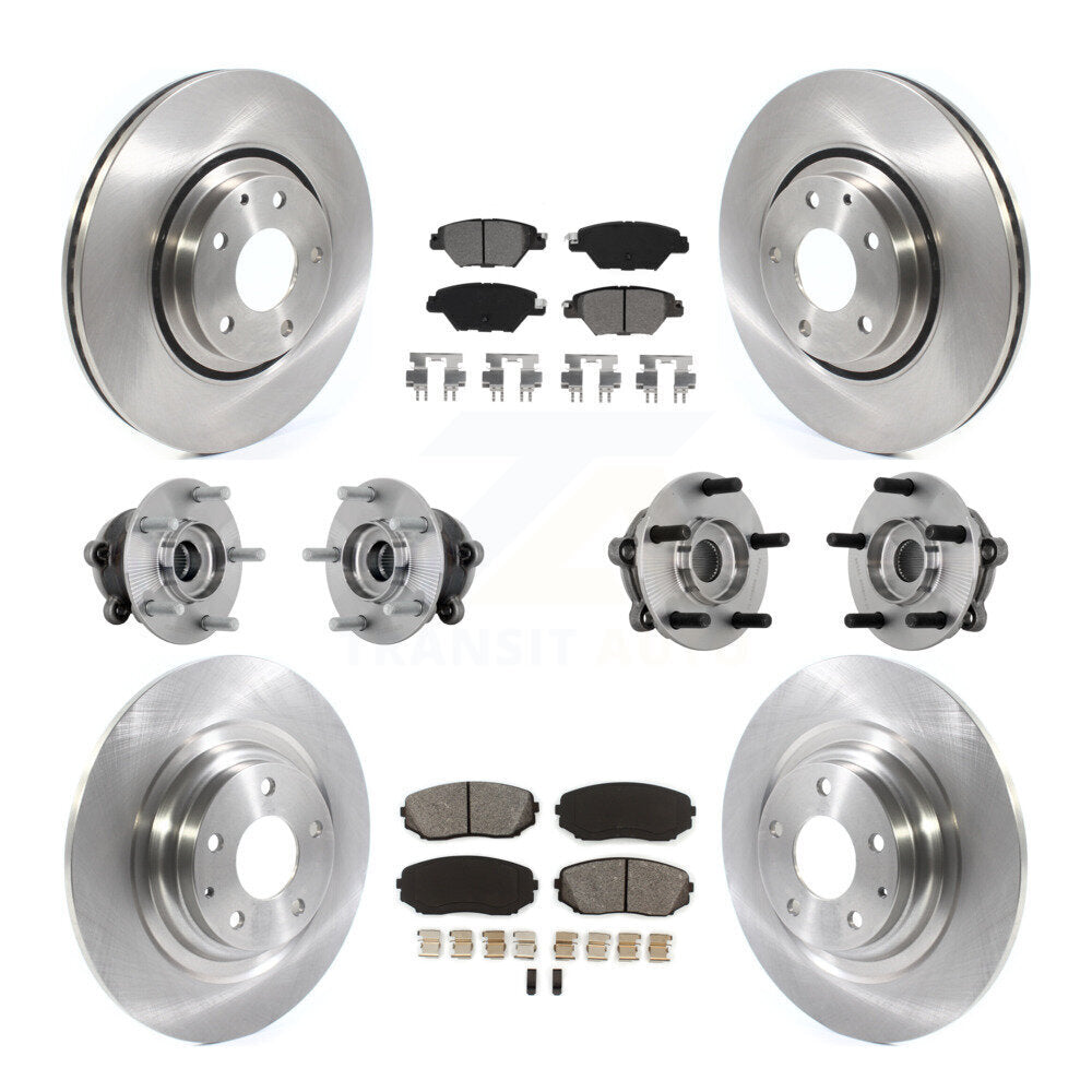 Kit de rotor et de plaquettes de frein avec roulement de moyeu avant et arrière (10 pièces) pour Mazda CX-9 AW 2016 – 2023