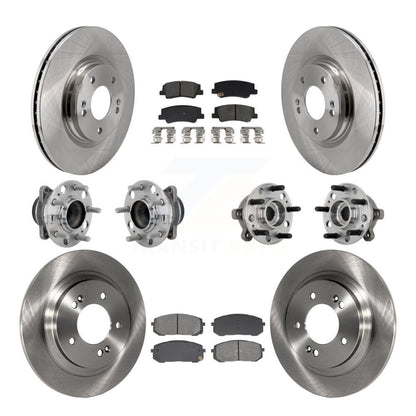 Kit de plaquettes de Rotor de frein à disque, roulement de moyeu avant et arrière (10 pièces) pour Hyundai Sonata Kia K
