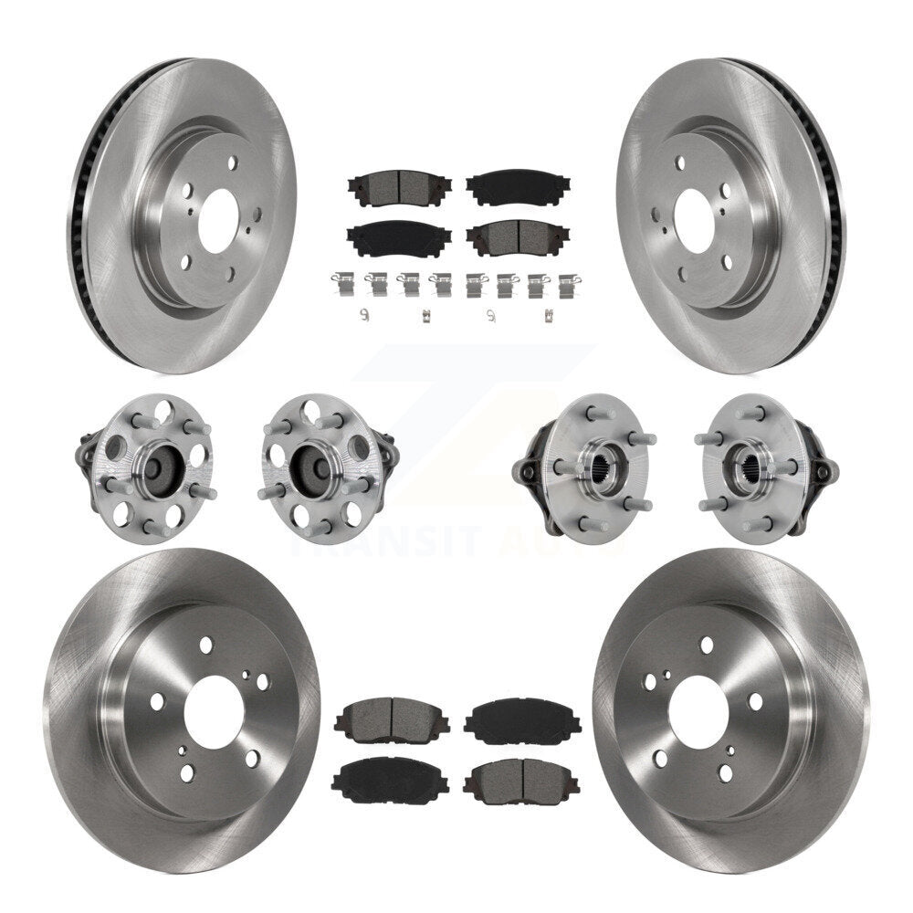 Kit de rotors et plaquettes de frein à disque, roulements de moyeu avant et arrière (10 pièces) pour Toyota RAV4