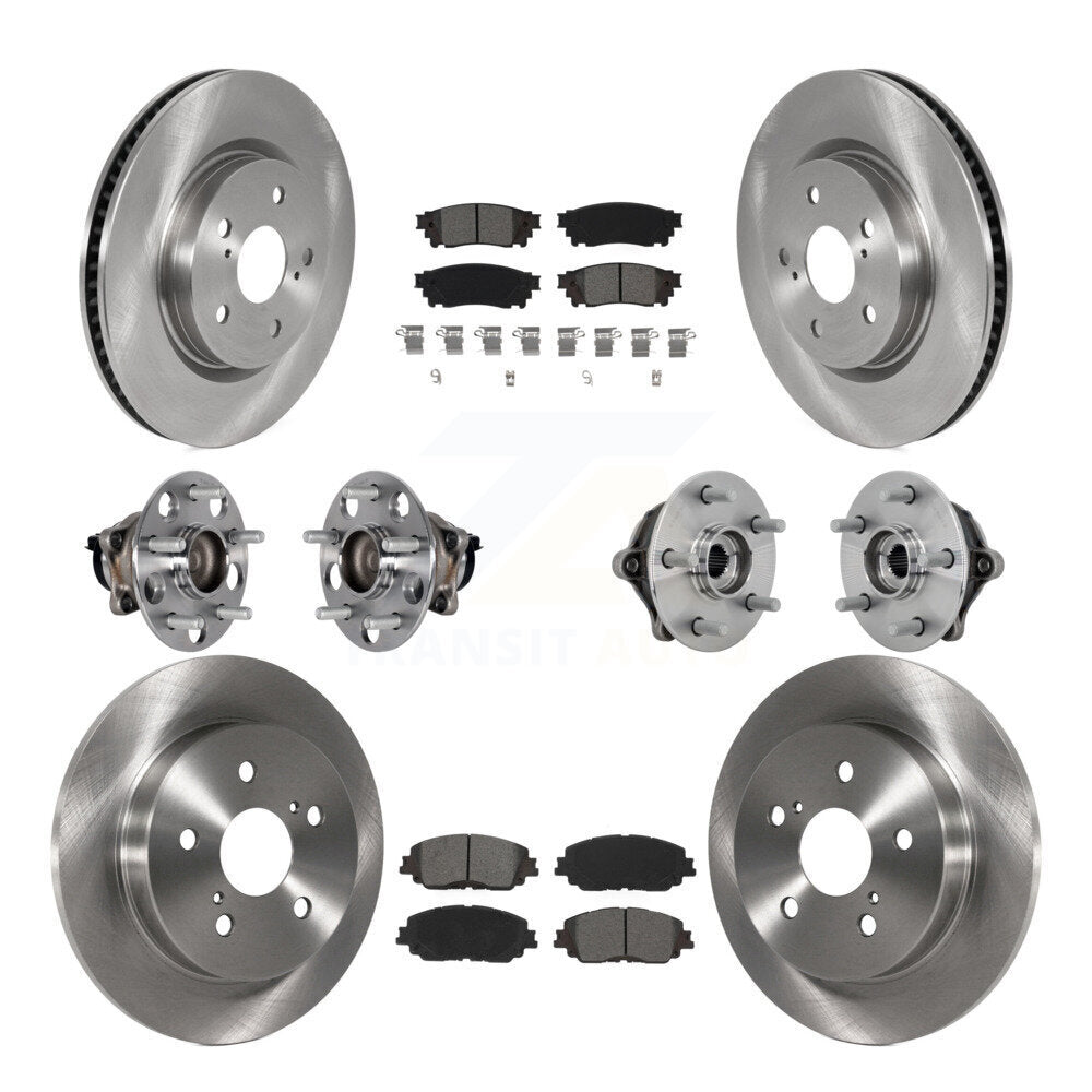 Kit de rotors et plaquettes de frein à disque, roulements de moyeu avant et arrière (10 pièces) pour Toyota RAV4