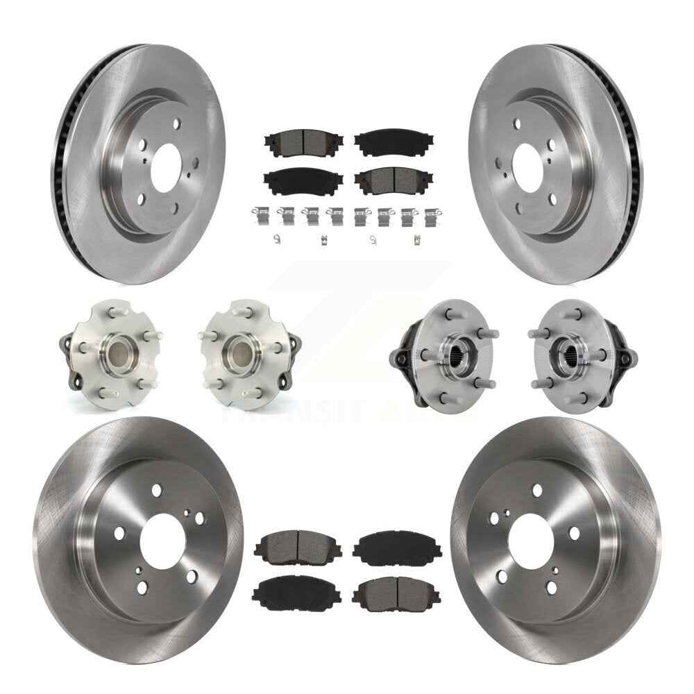 Kit de rotors et plaquettes de frein à disque, roulements de moyeu avant et arrière (10 pièces) pour Toyota RAV4