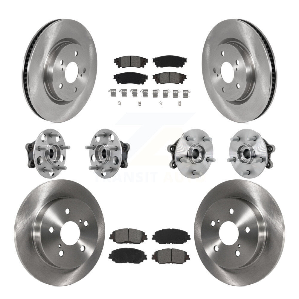 Kit de rotors et plaquettes de frein à disque, roulements de moyeu avant et arrière (10 pièces) pour Toyota RAV4