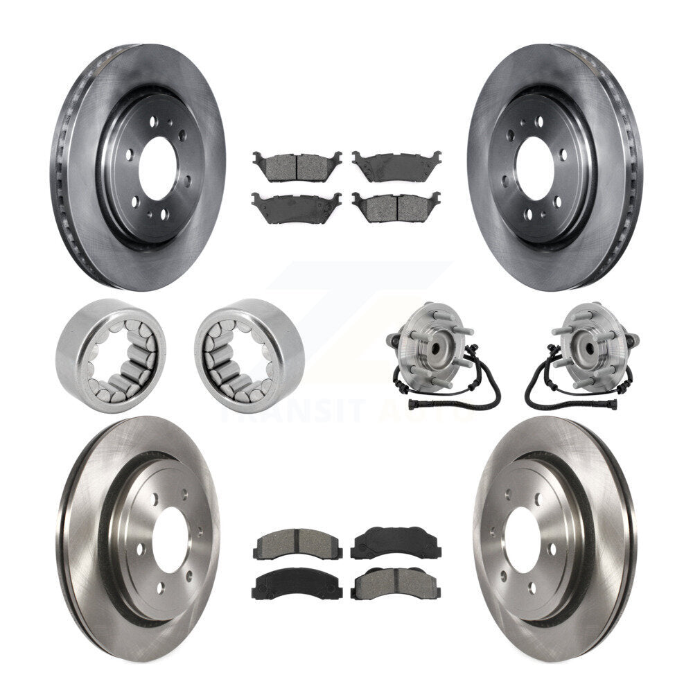 Kit de patins de rotor de frein, roulement de moyeu avant et arrière (10 pièces) pour Ford F-150 RW 15-17
