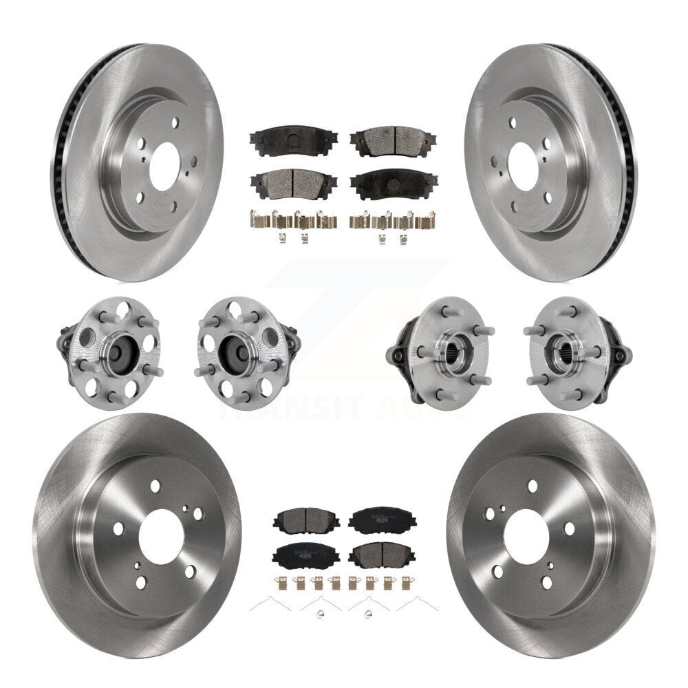 Kit de rotors et plaquettes de frein à disque, roulements de moyeu avant et arrière (10 pièces) pour Toyota RAV4