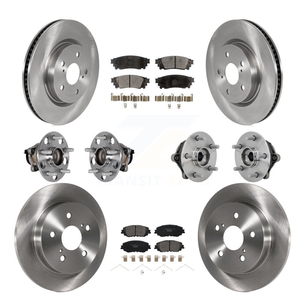 Kit de rotors et plaquettes de frein à disque, roulements de moyeu avant et arrière (10 pièces) pour Toyota RAV4
