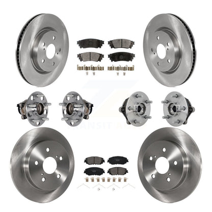 Kit de rotors et plaquettes de frein à disque, roulements de moyeu avant et arrière (10 pièces) pour Toyota RAV4