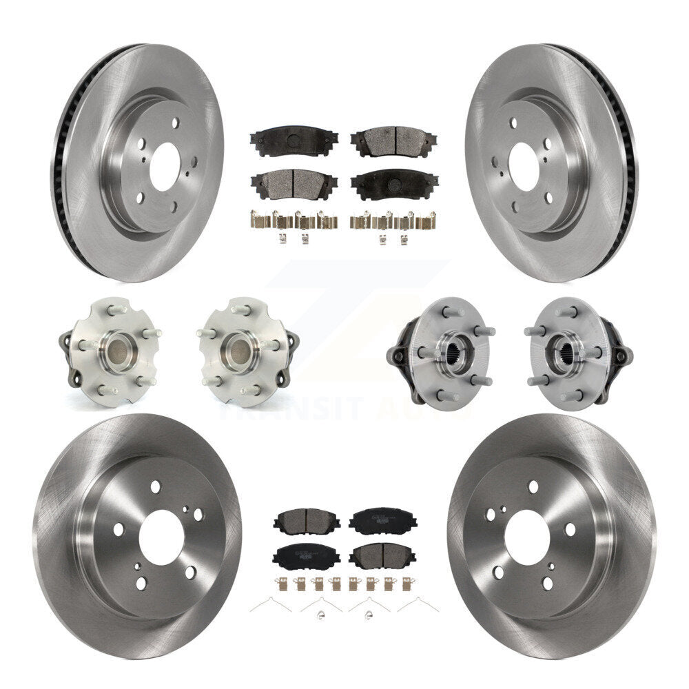 Kit de rotors et plaquettes de frein à disque, roulements de moyeu avant et arrière (10 pièces) pour Toyota RAV4