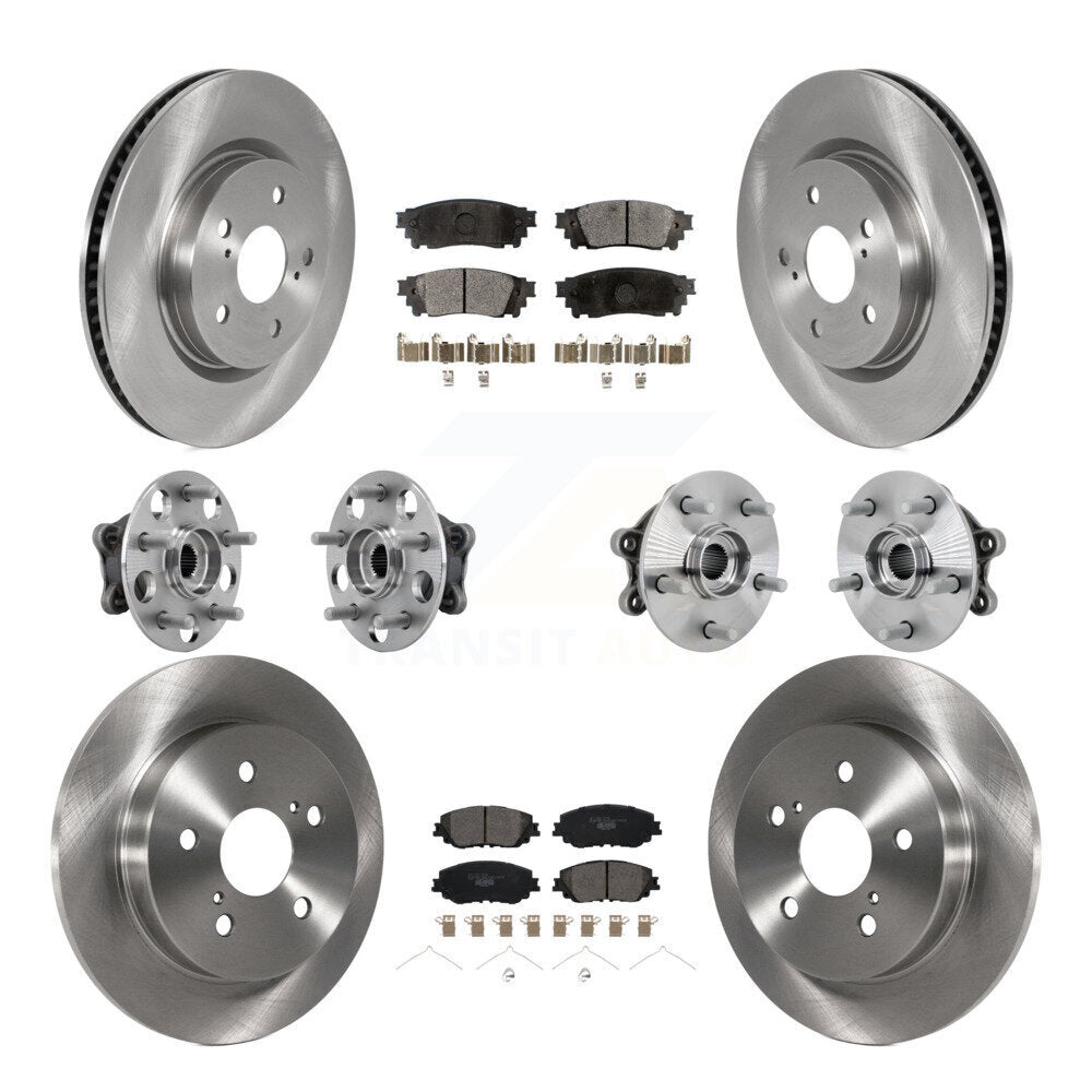 Kit de rotors et plaquettes de frein à disque, roulements de moyeu avant et arrière (10 pièces) pour Toyota RAV4