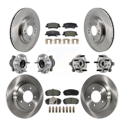 Kit de plaquettes de Rotor de frein à disque, roulement de moyeu avant et arrière (10 pièces) pour Hyundai Sonata Kia K