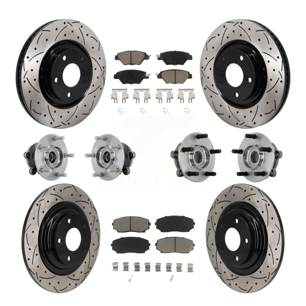 Kit de plaquettes de rotor de frein, roulement de moyeu avant et arrière (10 pièces) pour Mazda CX-9 AW 16-23