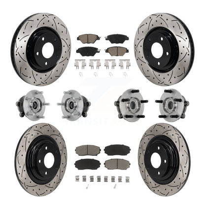 Kit de plaquettes de rotor de frein, roulement de moyeu avant et arrière (10 pièces) pour Mazda CX-9 AW 16-23