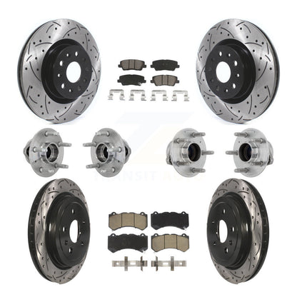 Kit de Rotor et de plaquettes de frein à disque revêtus de roulement de moyeu avant et arrière (10 pièces) pour Cadillac CT