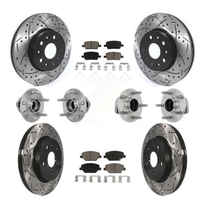 Kit de rotors et plaquettes de frein revêtus de roulement de moyeu avant et arrière (10 pièces) pour Chevrolet Camar