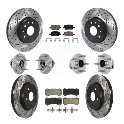 Kit de rotors et plaquettes de frein revêtus de roulement de moyeu avant et arrière (10 pièces) pour Chevrolet Camar