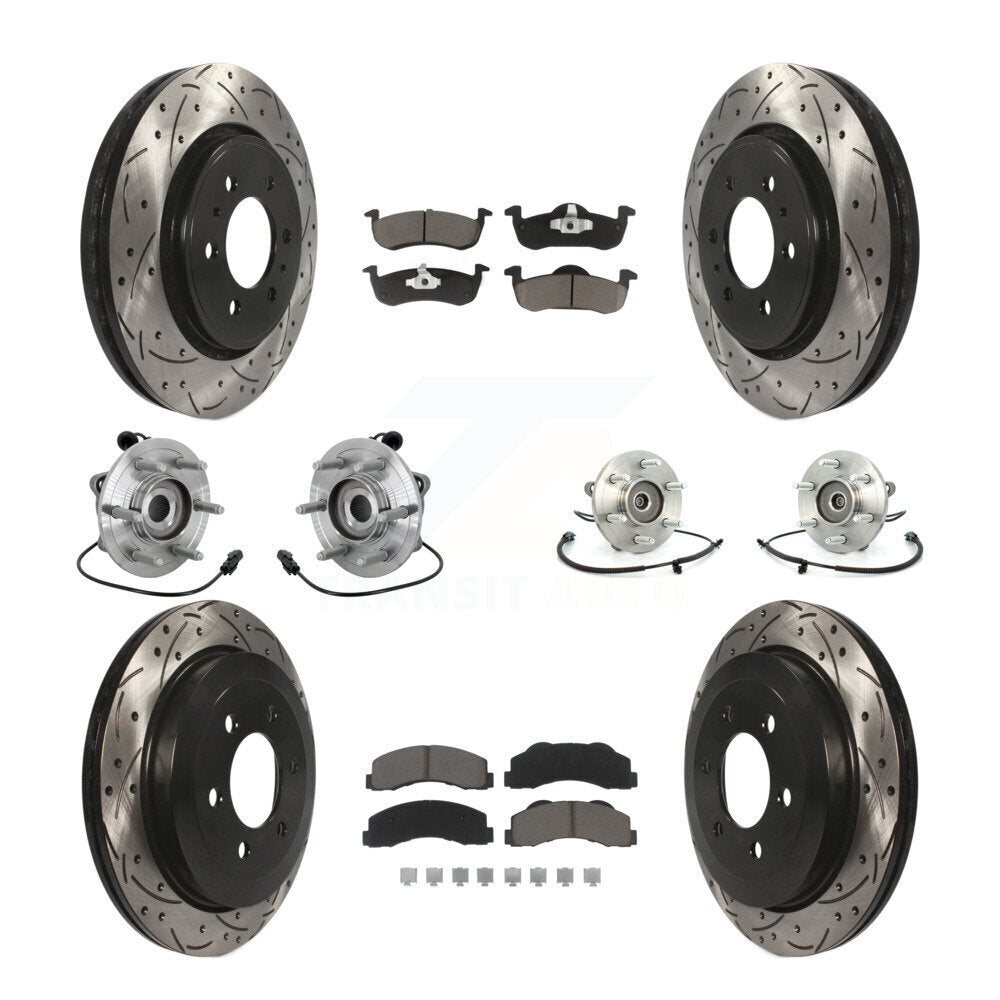 Kit de plaquettes de Rotor de frein revêtues de roulement de moyeu avant et arrière (10 pièces) pour Ford Expedition 4W
