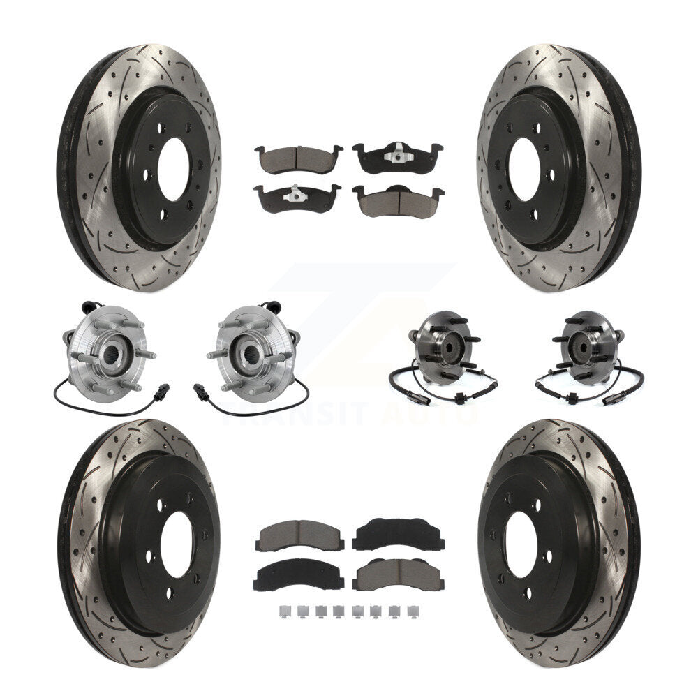 Kit de plaquettes de Rotor de frein revêtues de roulement de moyeu avant et arrière (10 pièces) pour Ford Expedition RW
