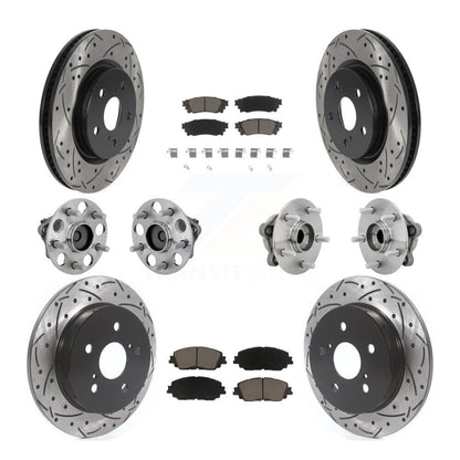 Kit de rotors et plaquettes de frein à disque revêtus de roulement de moyeu avant et arrière (10 pièces) pour Toyota C-H