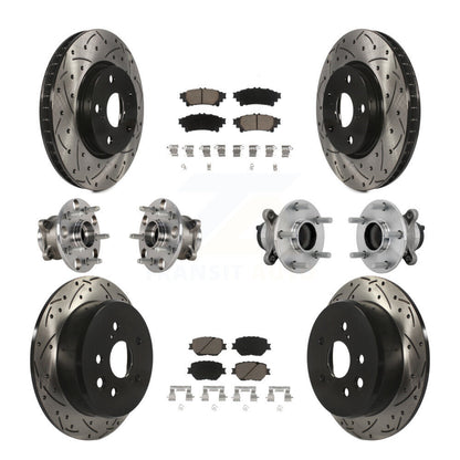 Kit de rotors et plaquettes de frein à disque revêtus de roulement de moyeu avant et arrière (10 pièces) pour Lexus IS25