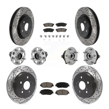 Kit de rotors et plaquettes de frein à disque revêtus de roulement de moyeu avant et arrière (10 pièces) pour Toyota RAV