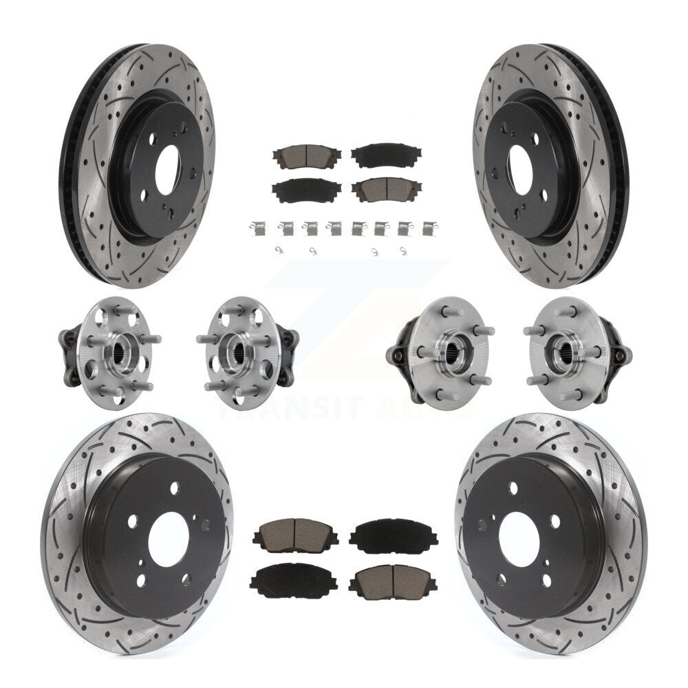 Kit de rotor et de plaquettes de frein revêtus de roulement de moyeu avant et arrière (10 pièces) pour Toyota RAV4 Venz