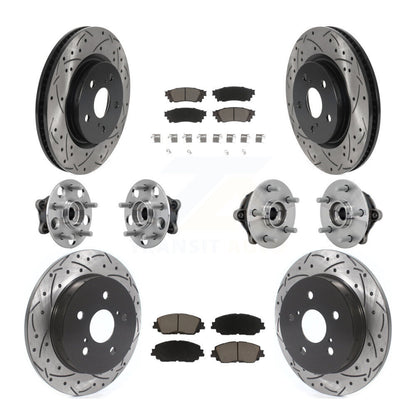 Kit de rotor et de plaquettes de frein revêtus de roulement de moyeu avant et arrière (10 pièces) pour Toyota RAV4 Venz